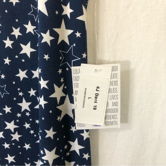 NWT LuLaRoe Star Print Dani Dress Sz Lg - Picture 3 of 6